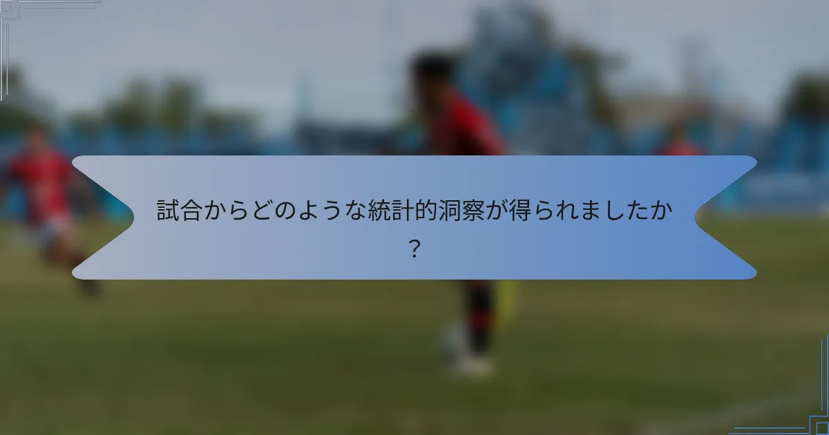 試合からどのような統計的洞察が得られましたか？