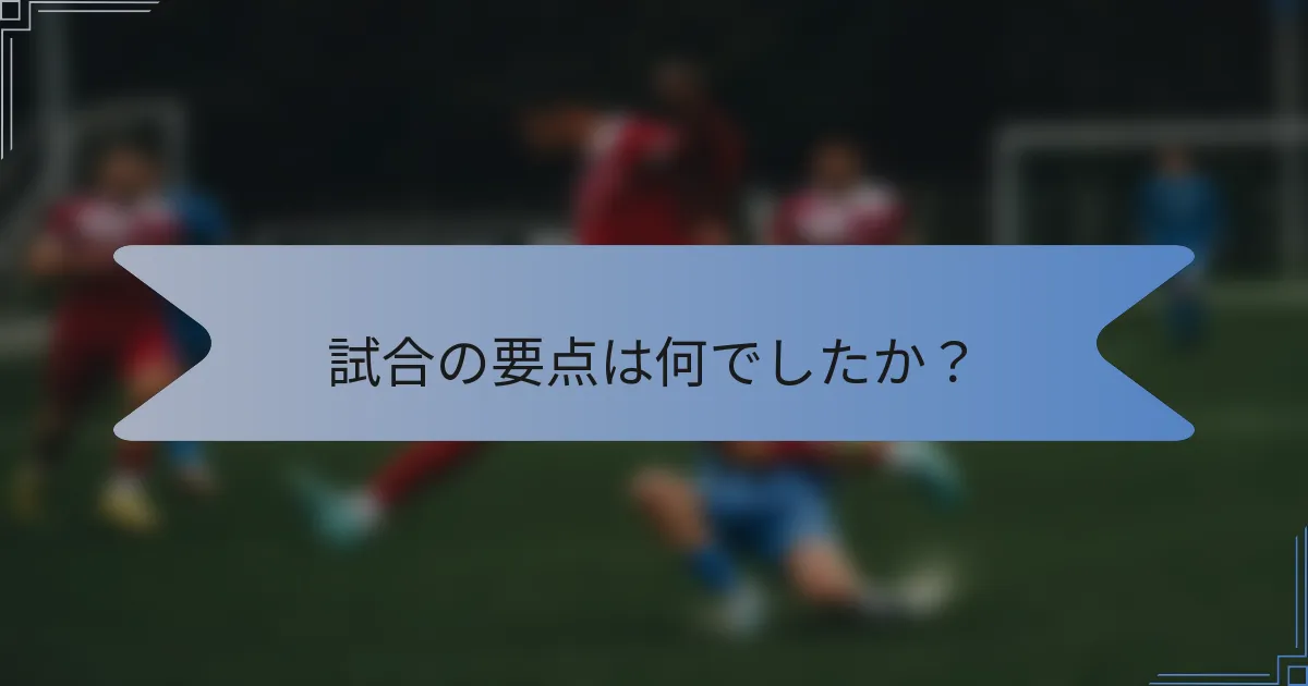試合の要点は何でしたか？